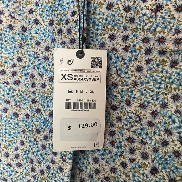 NWT Zara Blue Floral Blazer - Picture 4 of 8